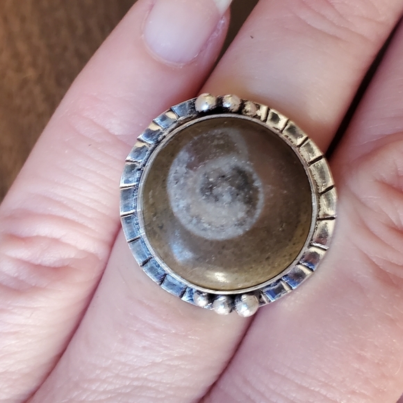 New Ammonite Fossil 925 Silver Ring. - Picture 12 of 12